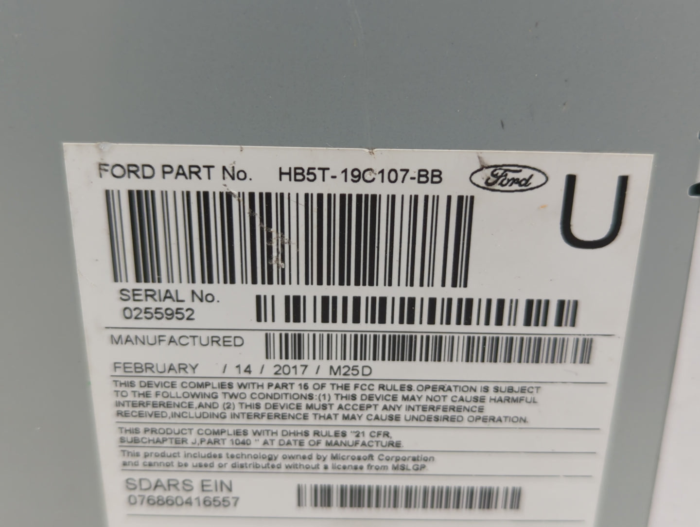 2017 Ford Explorer Am Fm Cd Player Radio Receiver - Oemusedautoparts1.com