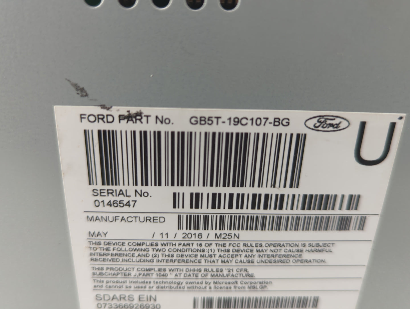 2016-2017 Ford Explorer Am Fm Cd Player Radio Receiver - Oemusedautoparts1.com