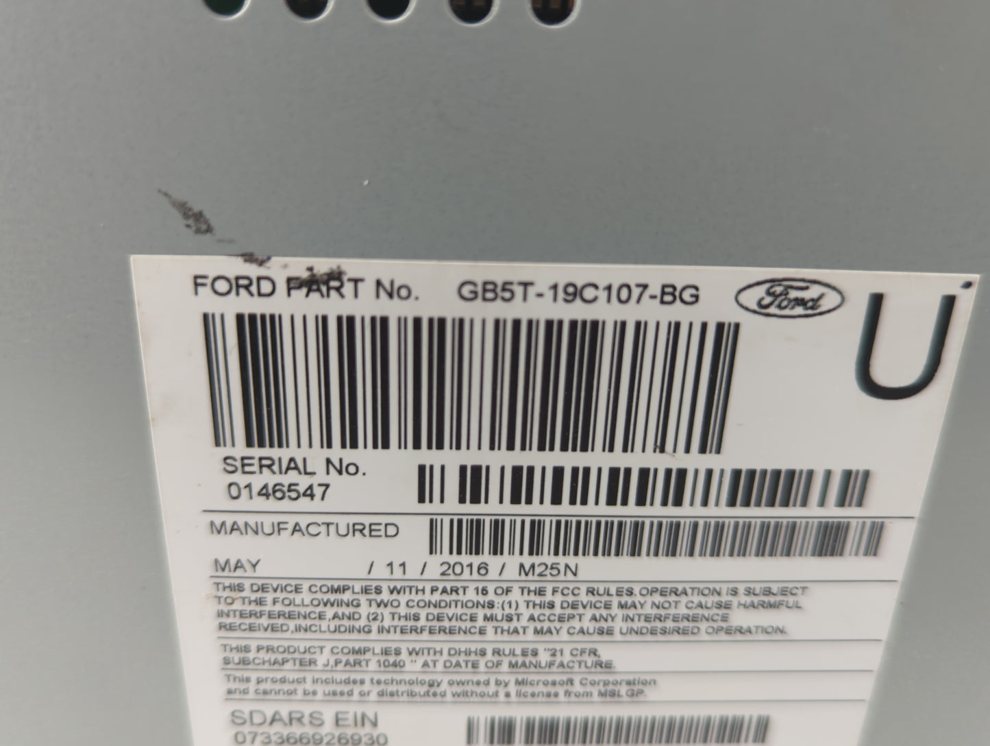 2016-2017 Ford Explorer Am Fm Cd Player Radio Receiver - Oemusedautoparts1.com