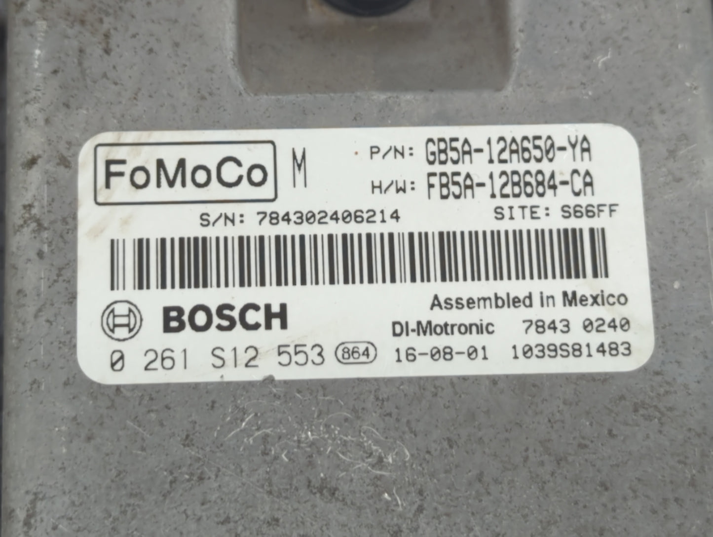 2016-2019 Ford Explorer PCM Engine Control Computer ECU ECM PCU OEM P/N:FB5A-12B684-CA GB5A-12A650-YA Fits OEM Used Auto Par