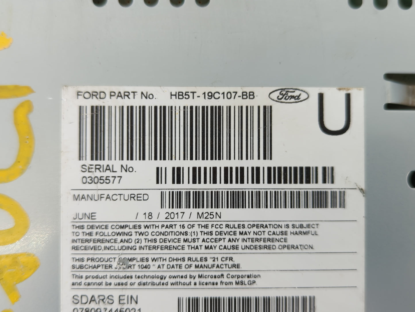 2017 Ford Explorer Am Fm Cd Player Radio Receiver - Oemusedautoparts1.com