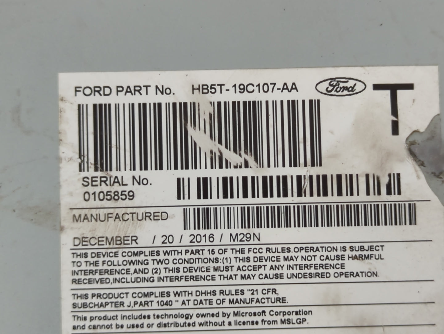 2017 Ford Explorer Am Fm Cd Player Radio Receiver - Oemusedautoparts1.com