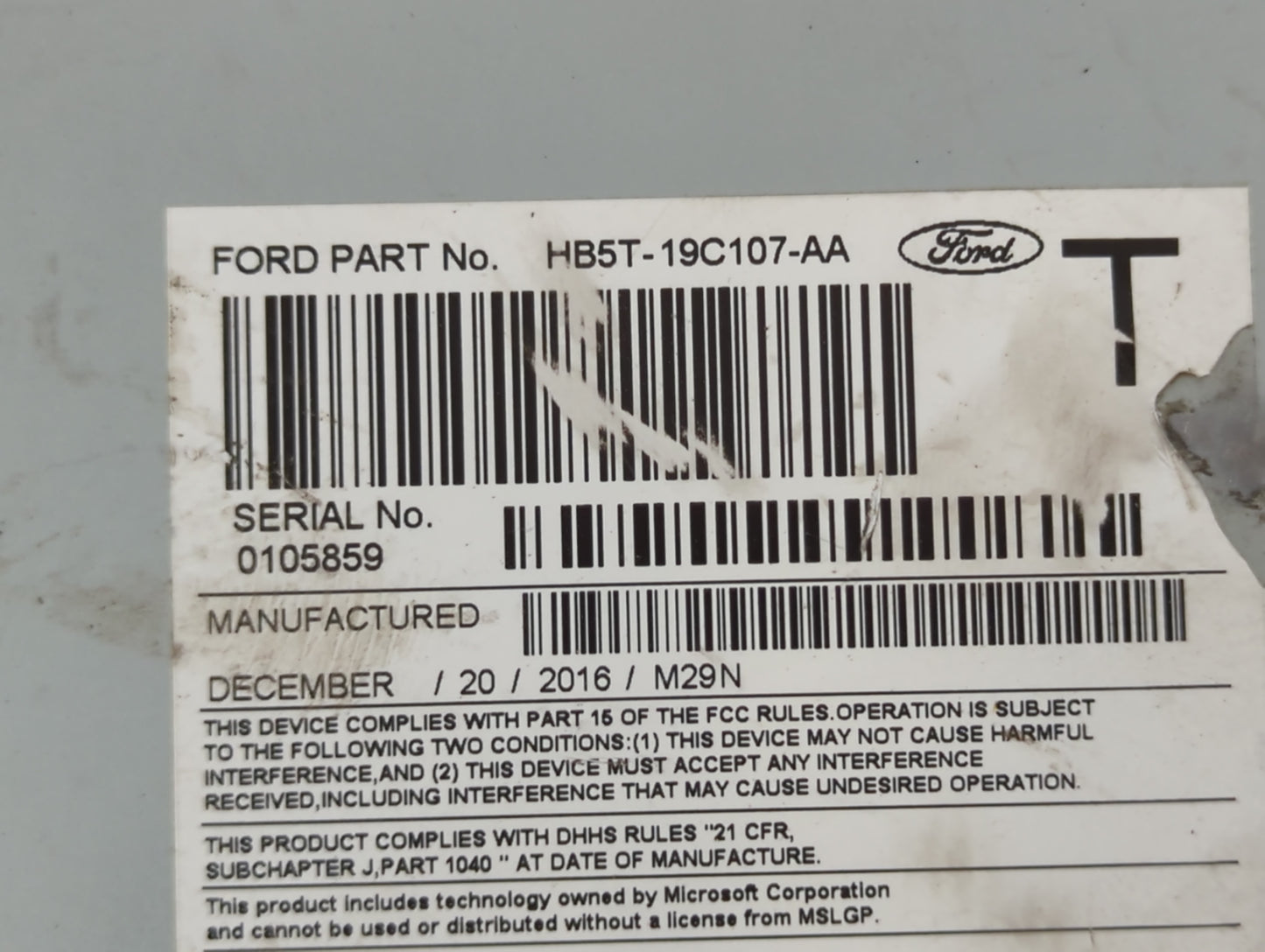 2017 Ford Explorer Am Fm Cd Player Radio Receiver - Oemusedautoparts1.com
