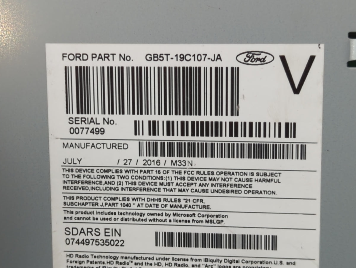 2016-2017 Ford Explorer Am Fm Cd Player Radio Receiver 761140 - Oemusedautoparts1.com