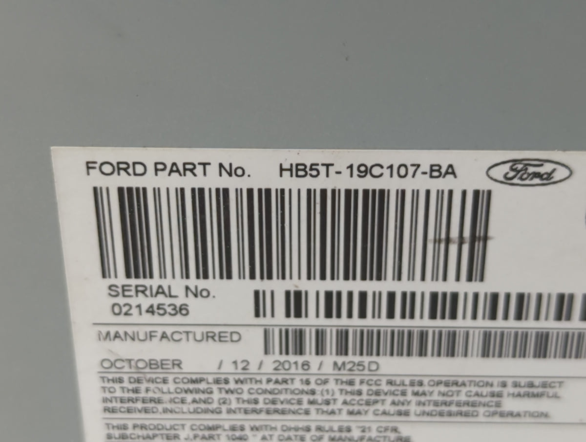 2017 Ford Explorer Radio AM FM Cd Player Receiver Replacement P/N:HB5T-19C107-BB HB5T-19C107-BA Fits OEM Used Auto Parts - O
