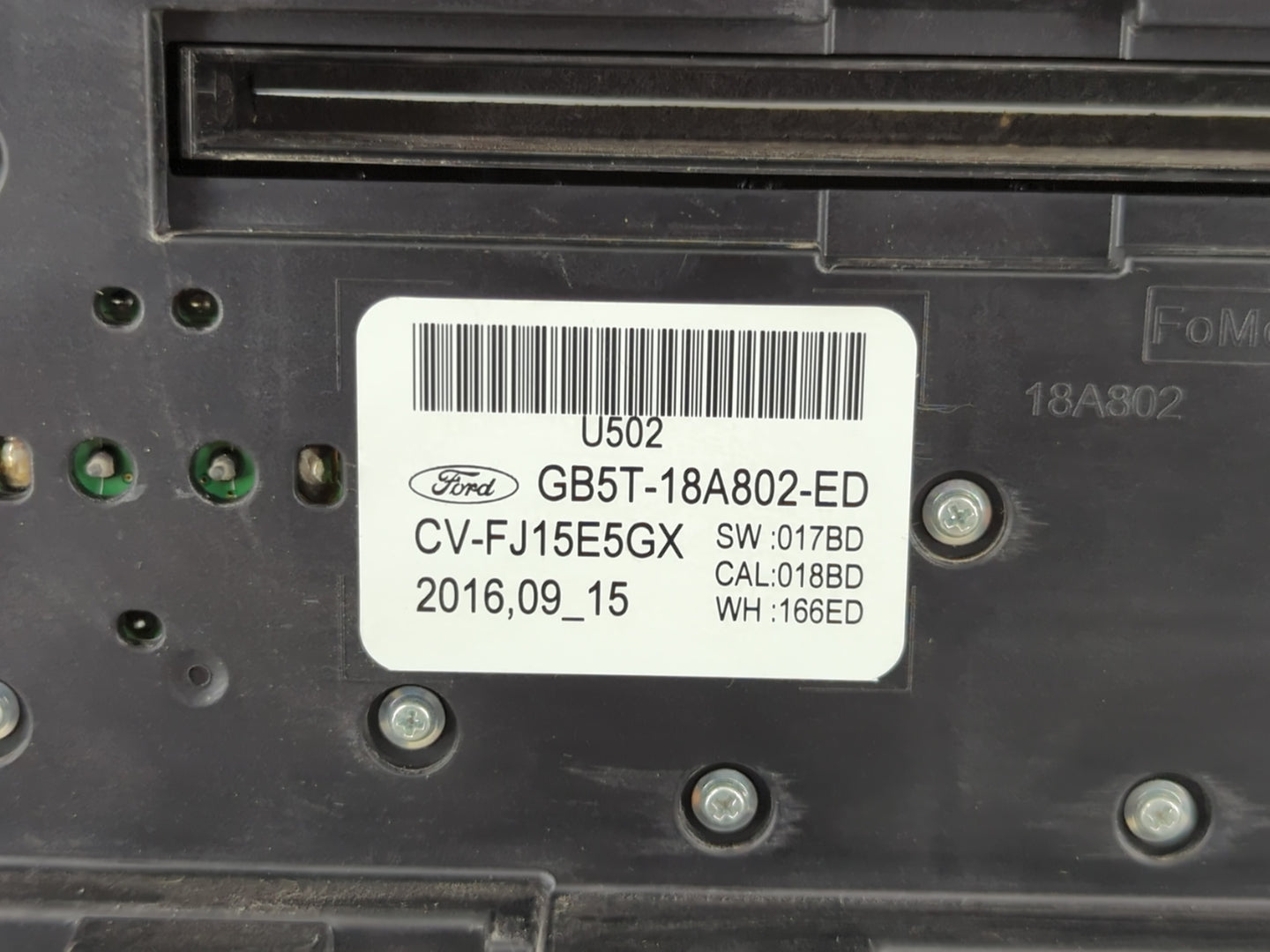 2016-2017 Ford Explorer Radio AM FM Cd Player Receiver Replacement P/N:GB5T-18A802-ED Fits Fits 2016 2017 OEM Used Auto Part