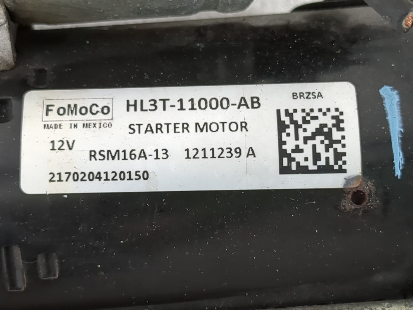 2017 Ford F-150 Car Starter Motor Solenoid OEM P/N:HL3T-11000-AB Fits OEM Used Auto Parts - Oemusedautoparts1.com