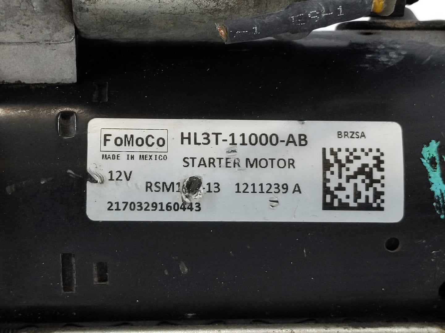 2017 Ford F-150 Car Starter Motor Solenoid OEM P/N:HL3T-11000-AB Fits OEM Used Auto Parts - Oemusedautoparts1.com