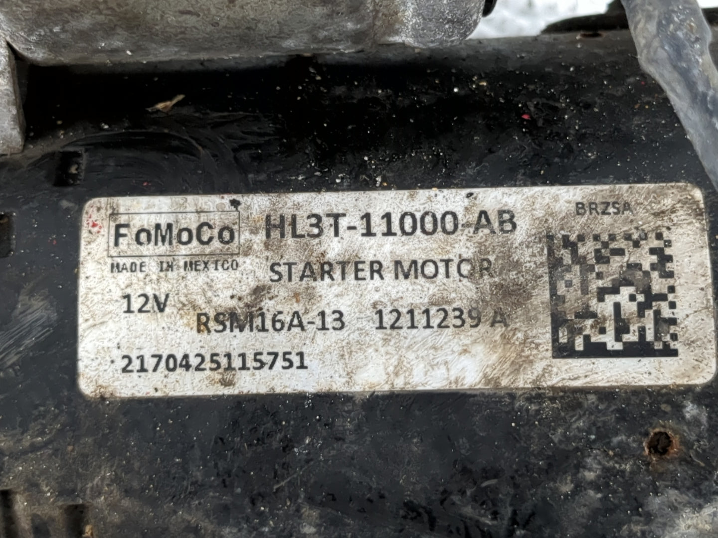 2017 Ford F-150 Car Starter Motor Solenoid OEM P/N:HL3T-11000-AB Fits OEM Used Auto Parts - Oemusedautoparts1.com