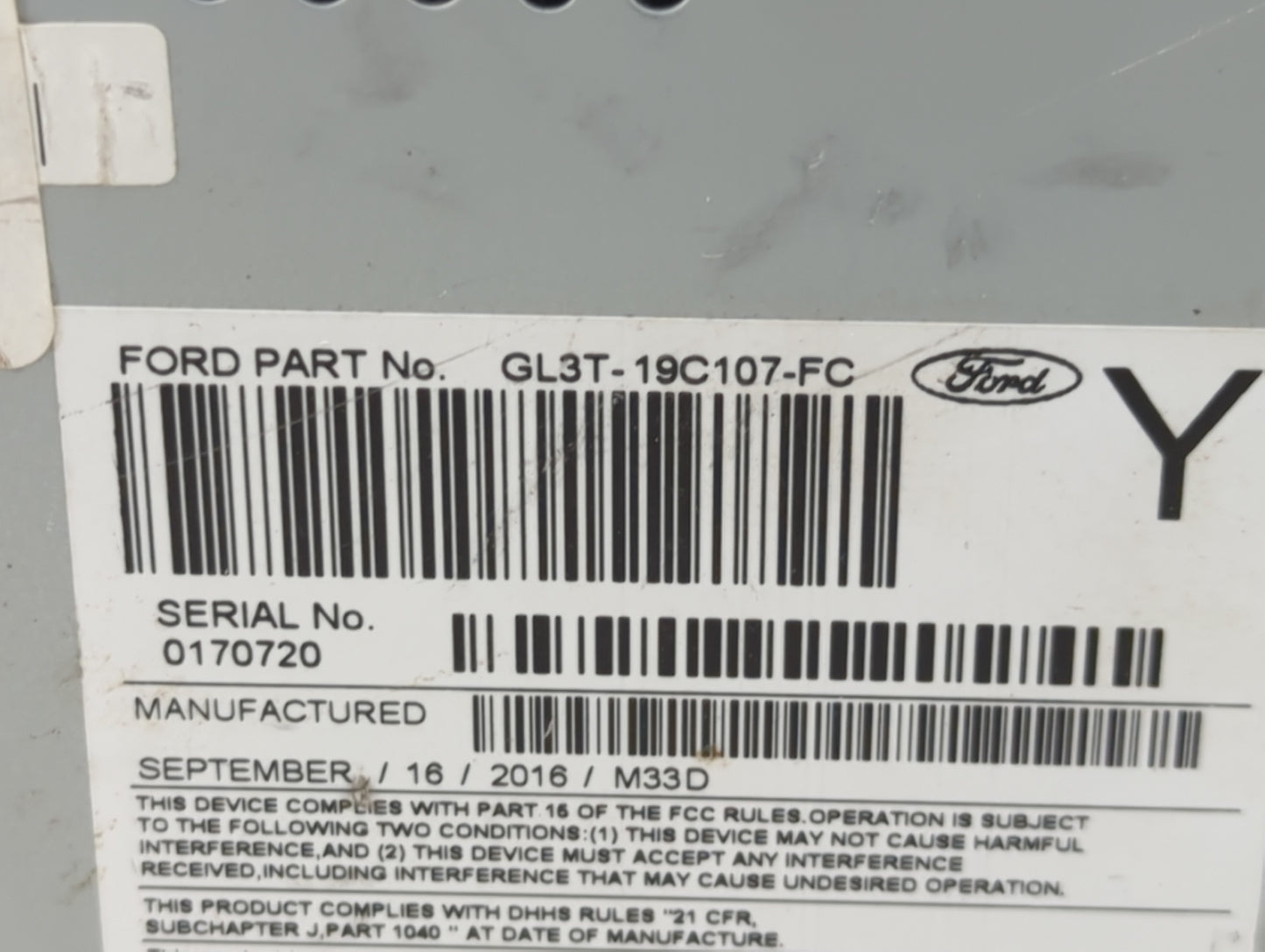 2016-2018 Ford F-150 Radio AM FM Cd Player Receiver Replacement P/N:PU-3642P-E GL3T-19C107-FC Fits Fits 2016 2017 2018 OEM U