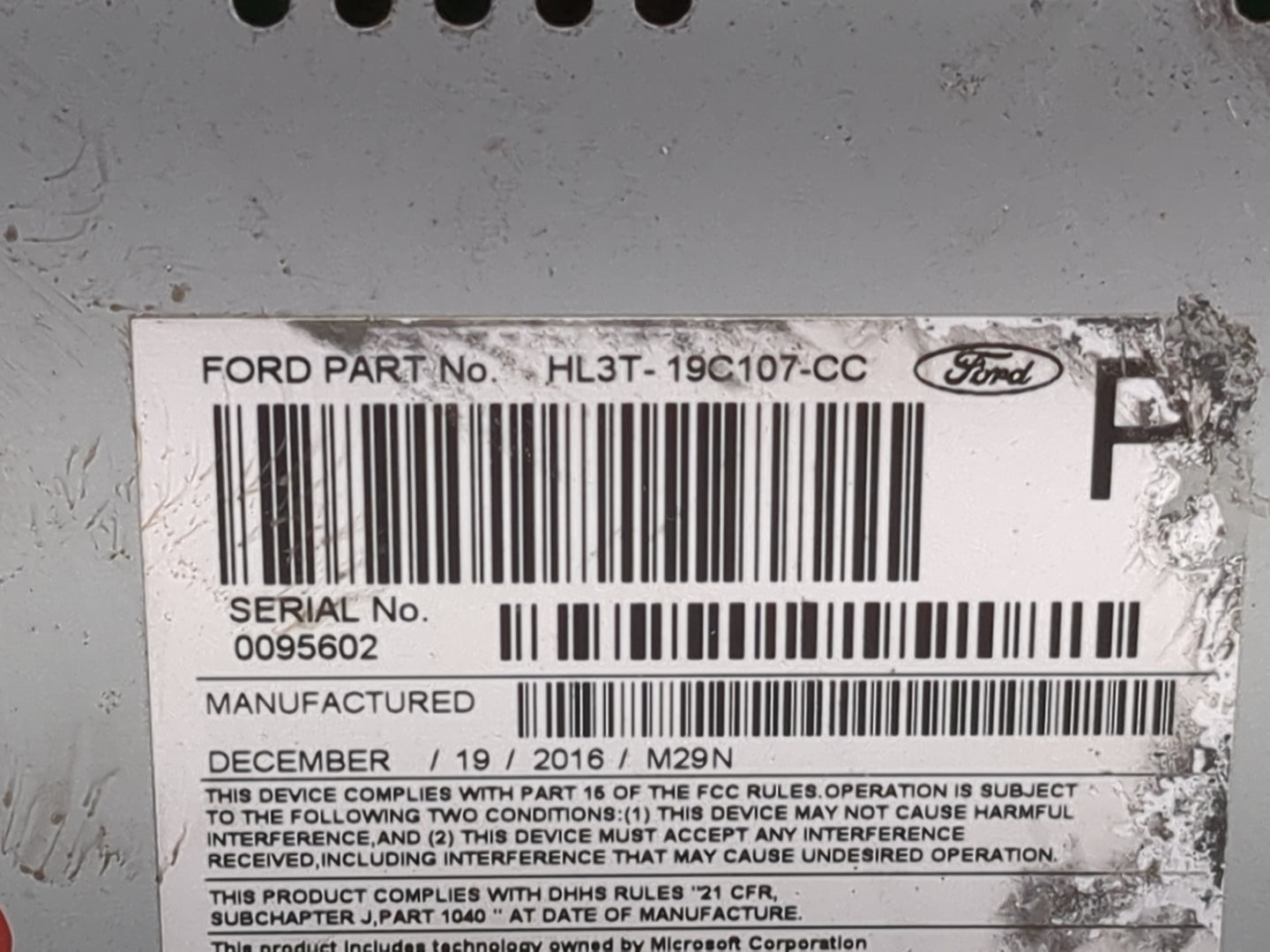 2017-2018 Ford F-150 Radio AM FM Cd Player Receiver Replacement P/N:PU-3611P-E HL3T-19C107-CC Fits Fits 2017 2018 OEM Used A