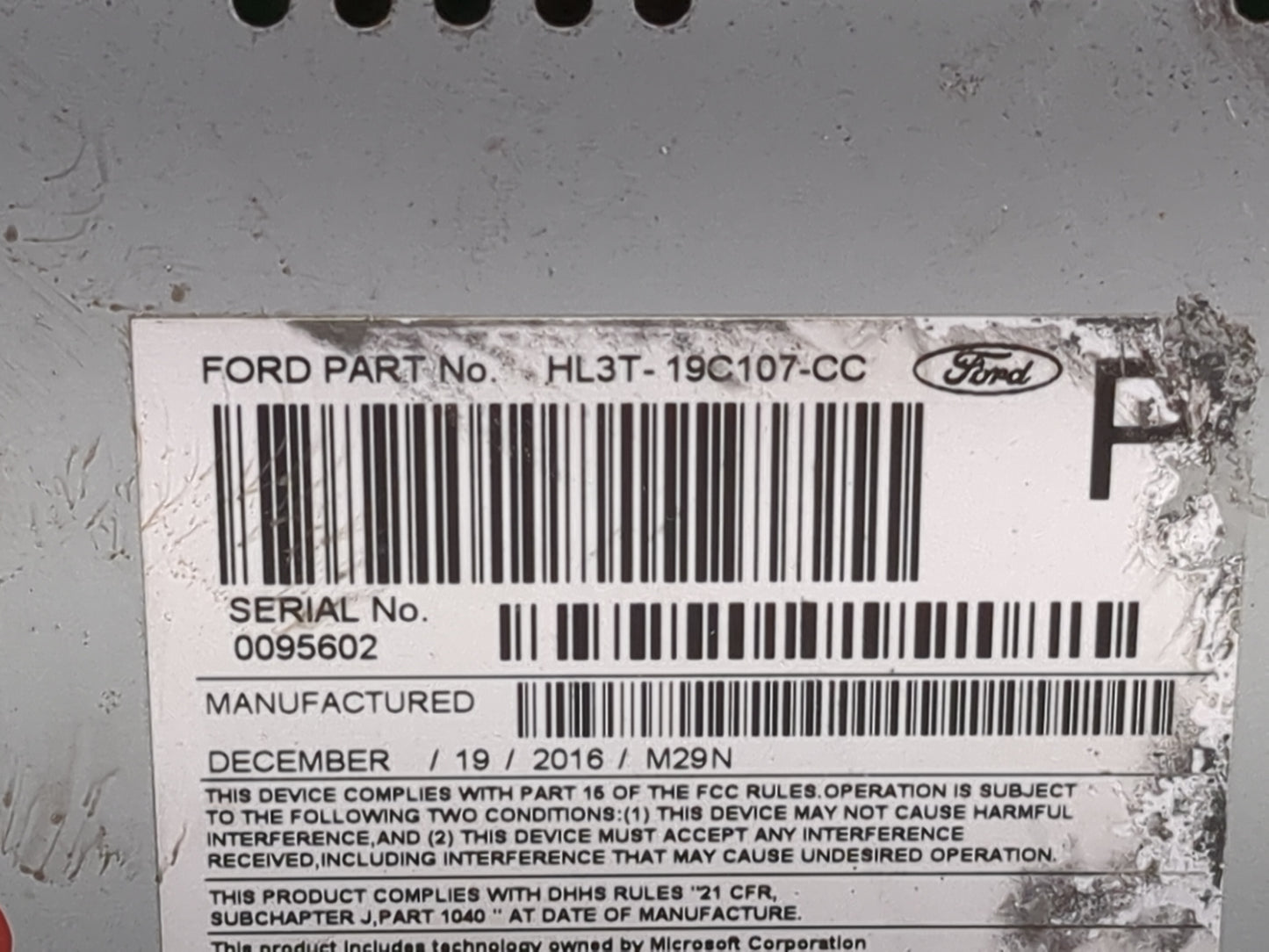 2017-2018 Ford F-150 Radio AM FM Cd Player Receiver Replacement P/N:PU-3611P-E HL3T-19C107-CC Fits Fits 2017 2018 OEM Used A