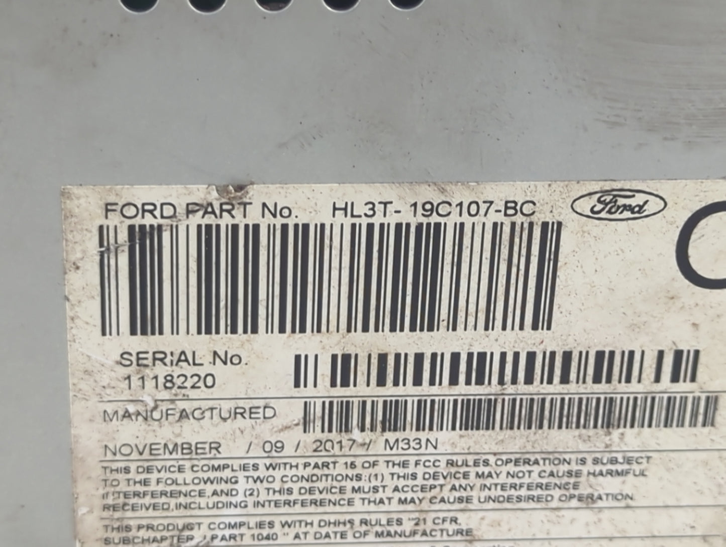 2017-2018 Ford F-150 Radio AM FM Cd Player Receiver Replacement P/N:PU-3640P-E S6YKB, HL3T-19C107-BC Fits Fits 2017 2018 OEM