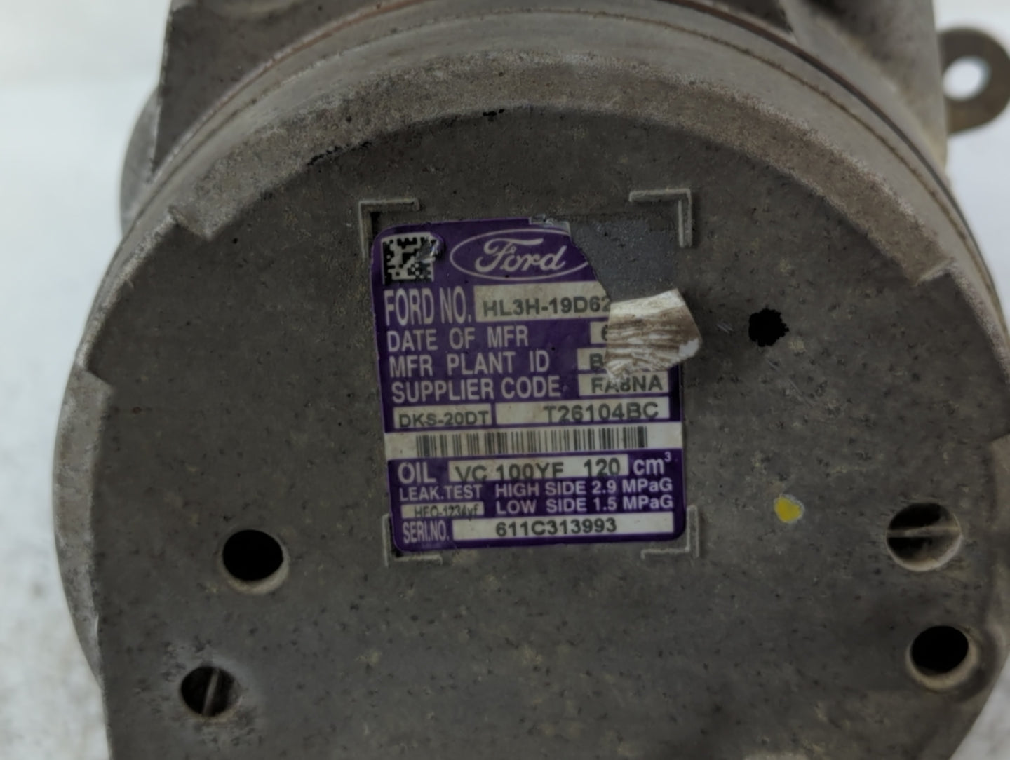 2017-2017 Ford F-150 Air Conditioning A/c Ac Compressor Oem - Oemusedautoparts1.com