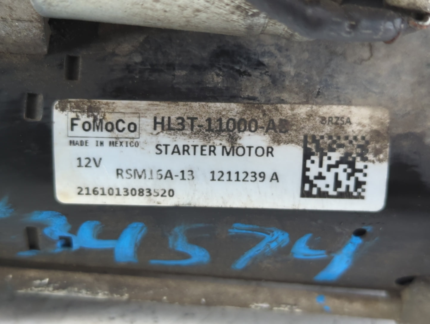 2017 Ford F-150 Car Starter Motor Solenoid OEM P/N:HL3T-11000-AB Fits OEM Used Auto Parts - Oemusedautoparts1.com