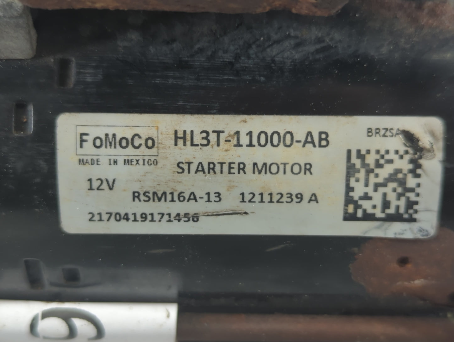 2017 Ford F-150 Car Starter Motor Solenoid OEM P/N:HL3T-11000-AB Fits OEM Used Auto Parts - Oemusedautoparts1.com