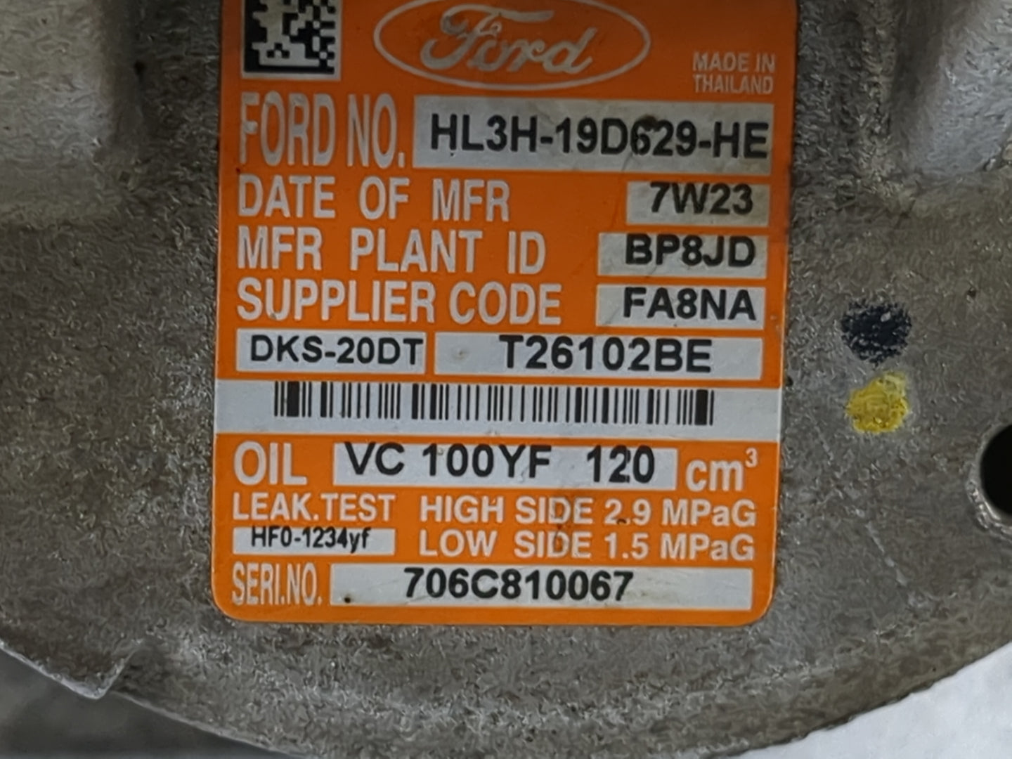 Ford F150 Air Conditioning A/c Ac Compressor Oem - Oemusedautoparts1.com