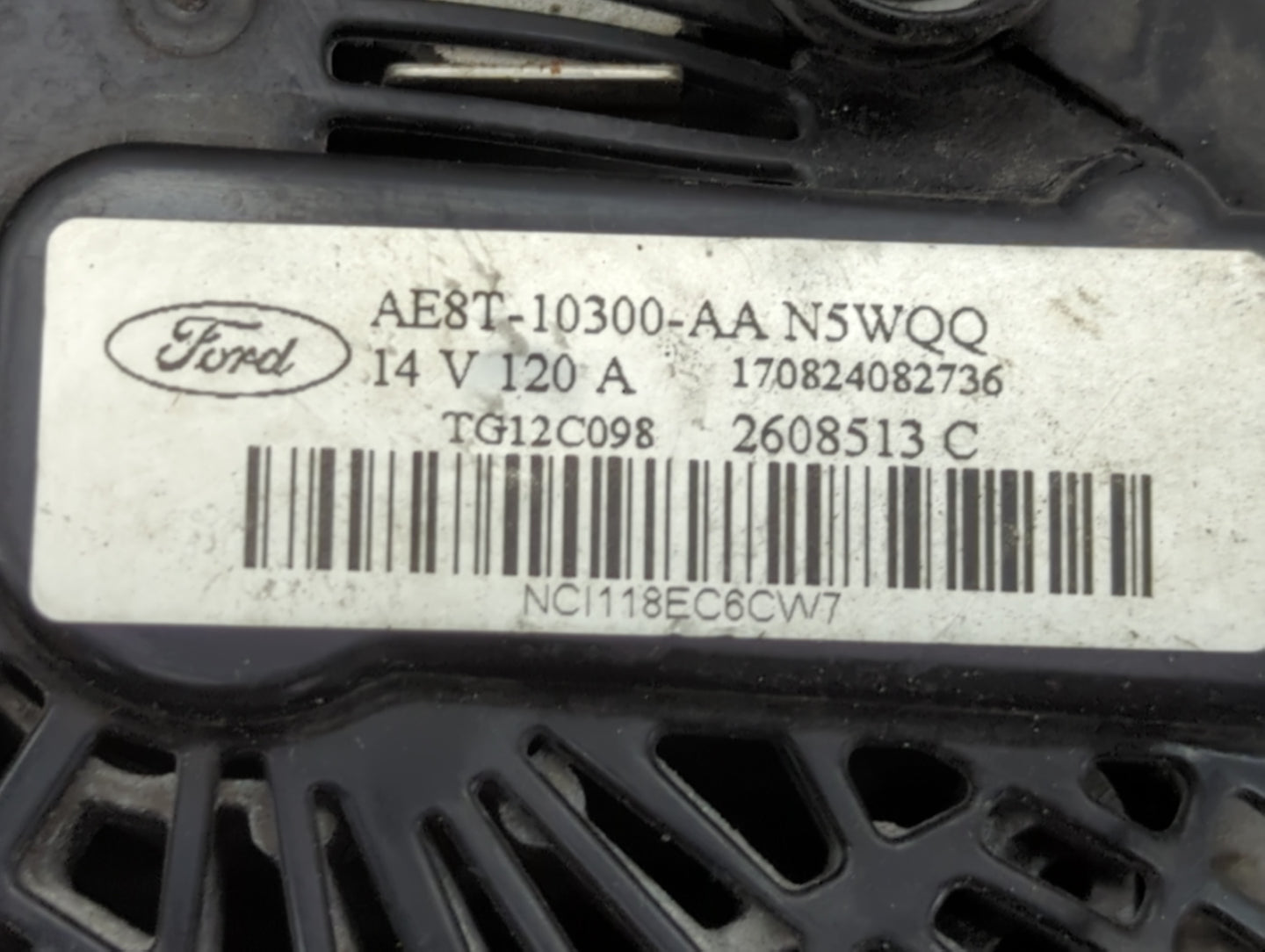 2011-2019 Ford Fiesta Alternator Replacement Generator Charging Assembly Engine OEM P/N:2608513 C AE8T-10300-AA Fits OEM Use