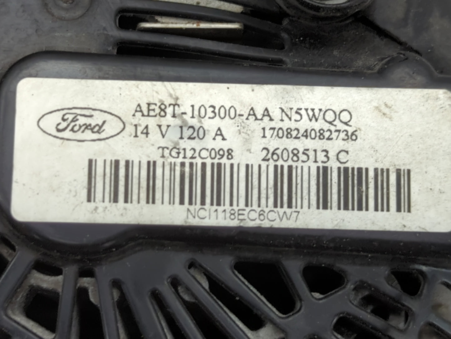 2011-2019 Ford Fiesta Alternator Replacement Generator Charging Assembly Engine OEM P/N:2608513 C AE8T-10300-AA Fits OEM Use