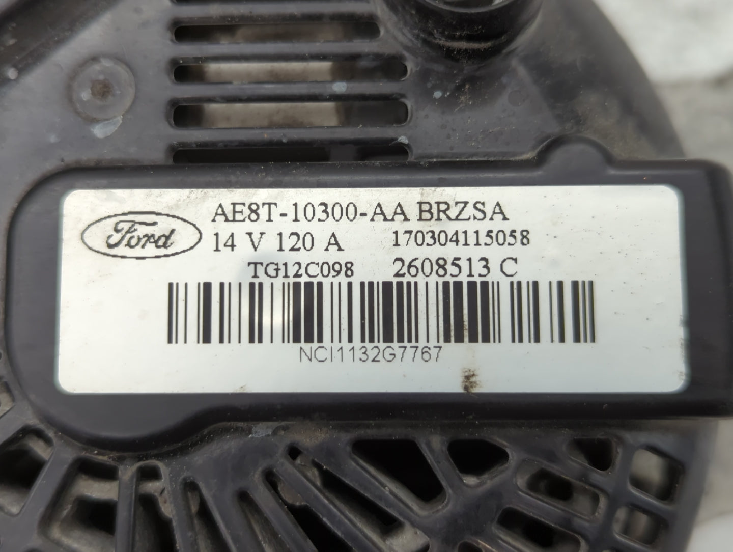 2011-2019 Ford Fiesta Alternator Replacement Generator Charging Assembly Engine OEM P/N:2608513 C AE8T-10300-AA Fits OEM Use