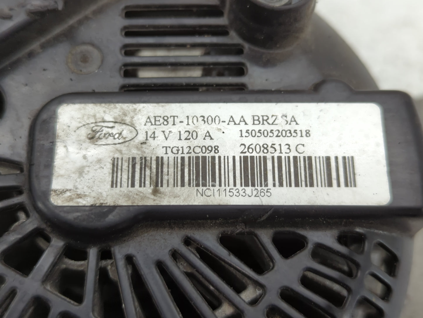 2011-2019 Ford Fiesta Alternator Replacement Generator Charging Assembly Engine OEM P/N:2608513 C AE8T-10300-AA Fits OEM Use