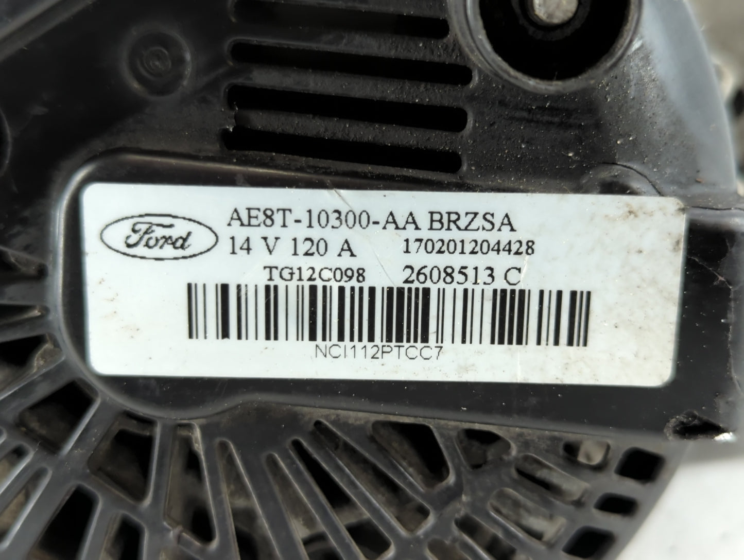 2011-2019 Ford Fiesta Alternator Replacement Generator Charging Assembly Engine OEM P/N:AE8T-10300-AA Fits OEM Used Auto Par