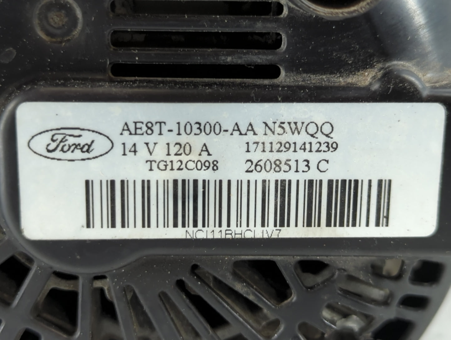2011-2019 Ford Fiesta Alternator Replacement Generator Charging Assembly Engine OEM P/N:AE8T-10300-AA Fits OEM Used Auto Par