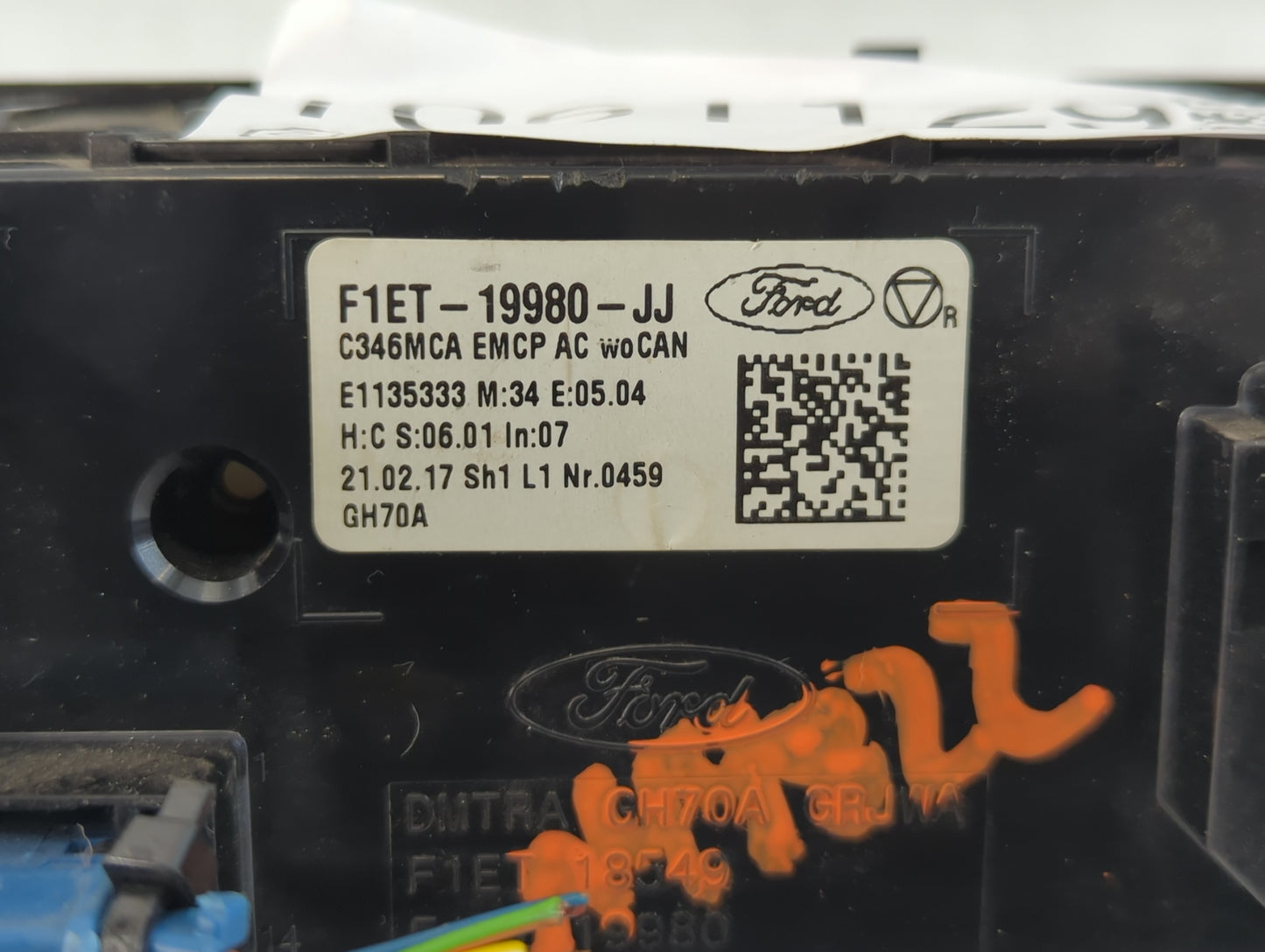 2015-2018 Ford Focus Climate Control Module Temperature AC/Heater Replacement P/N:F1ET-19980-JJ Fits Fits 2015 2016 2017 201