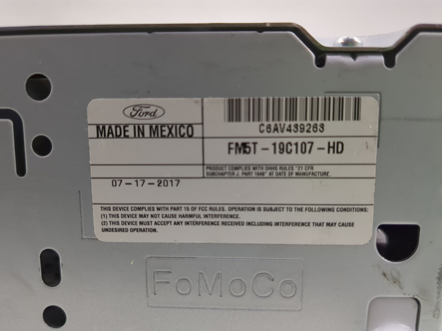 2016-2018 Ford Focus Radio AM FM Cd Player Receiver Replacement P/N:FM5T-19C107-HD Fits Fits 2016 2017 2018 OEM Used Auto Pa