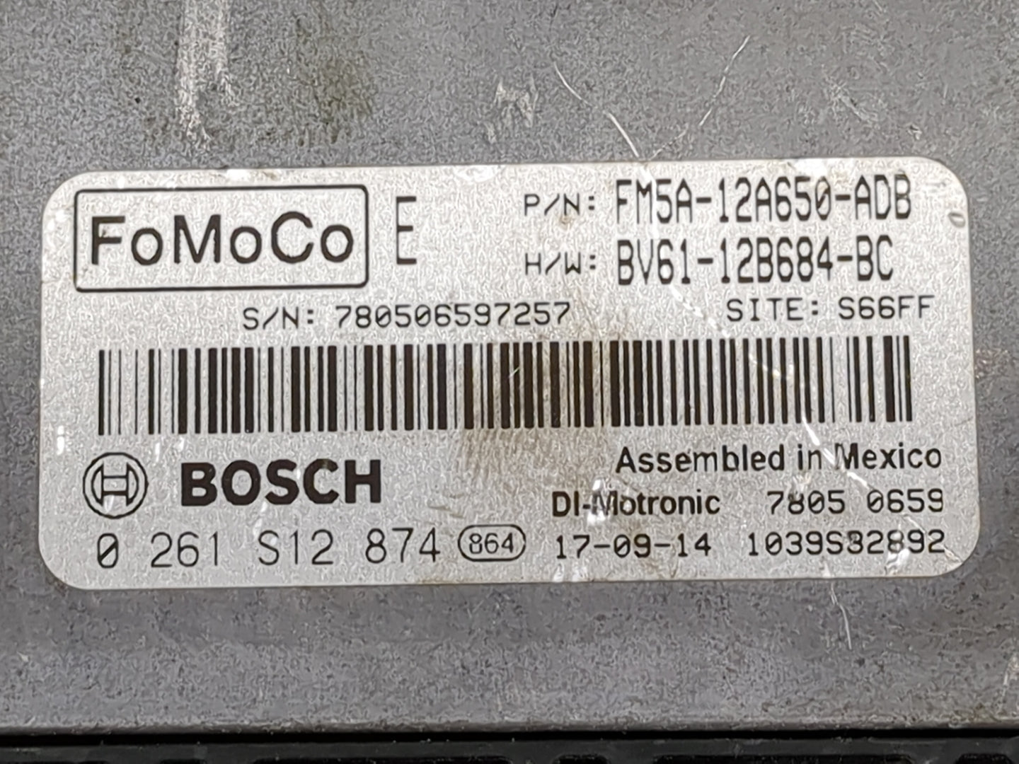 2013-2018 Ford Focus PCM Engine Control Computer ECU ECM PCU OEM P/N:FM5A-12A650-ADB BV61-12B684-BC Fits OEM Used Auto Parts