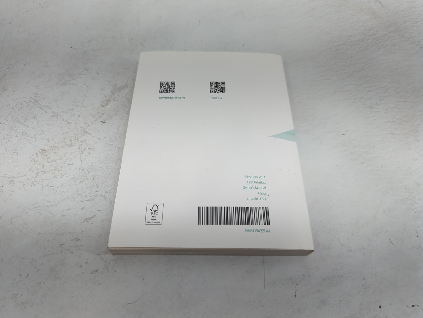 2017 Ford Focus Owners Manual Book Guide P/N:HM5J19A321AA OEM Used Auto Parts - Oemusedautoparts1.com