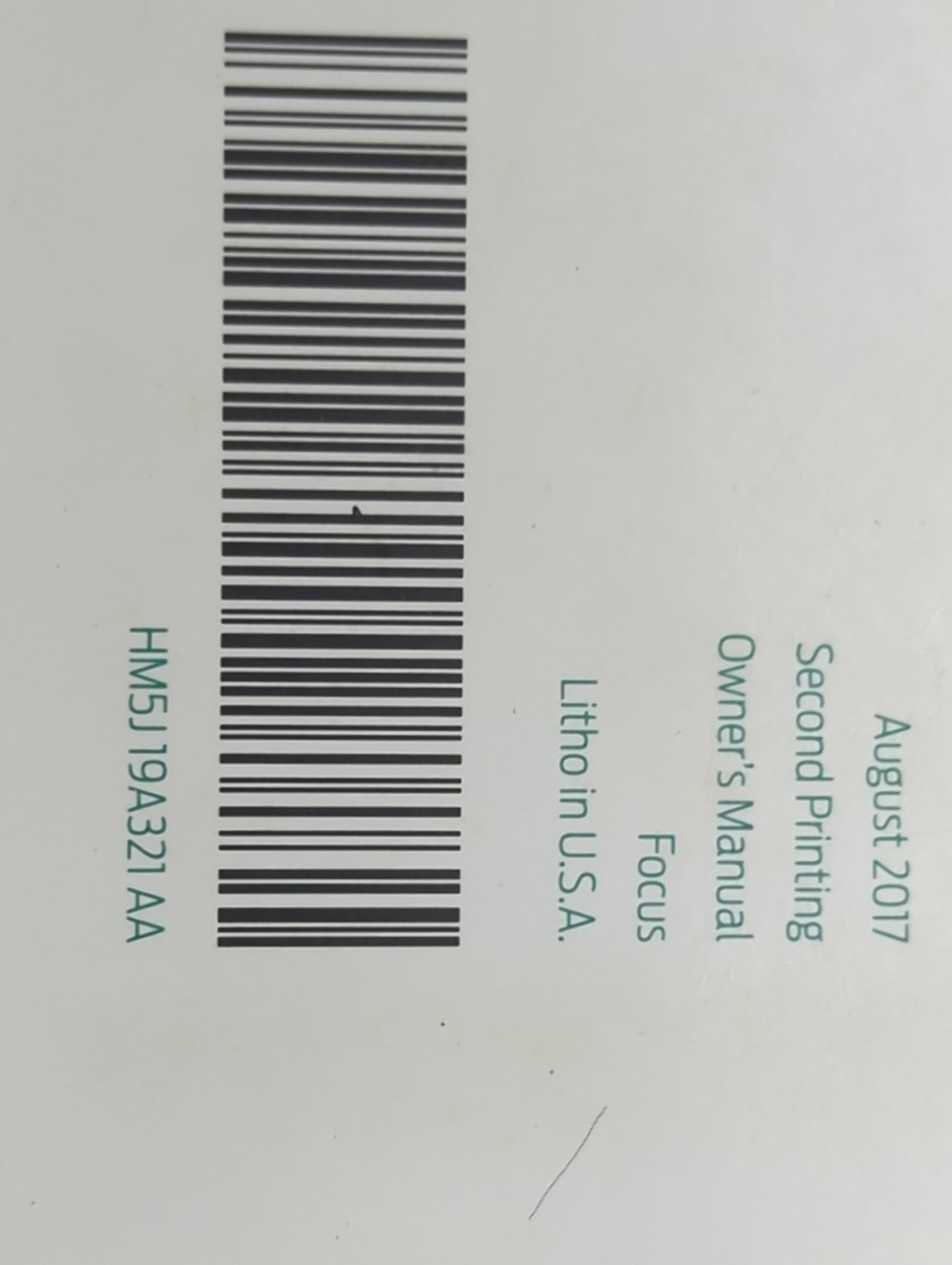 2017 Ford Focus Owners Manual Book Guide P/N:HM5J19A321AA OEM Used Auto Parts - Oemusedautoparts1.com