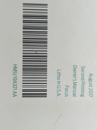 2017 Ford Focus Owners Manual Book Guide P/N:HM5J19A321AA OEM Used Auto Parts - Oemusedautoparts1.com