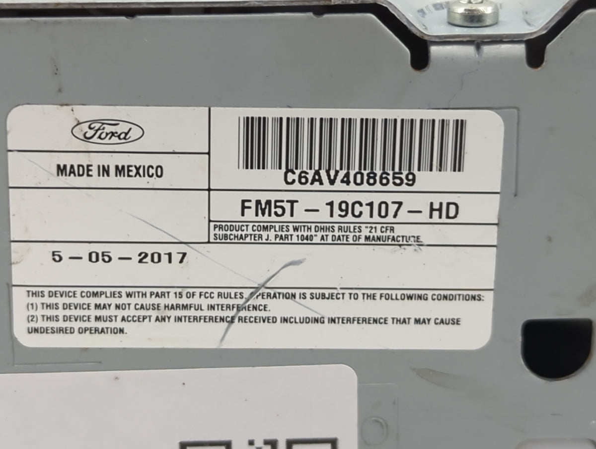 2017-2018 Ford Focus Radio AM FM Cd Player Receiver Replacement P/N:FM5T-19C107-HD C6AV408659 Fits Fits 2017 2018 OEM Used A