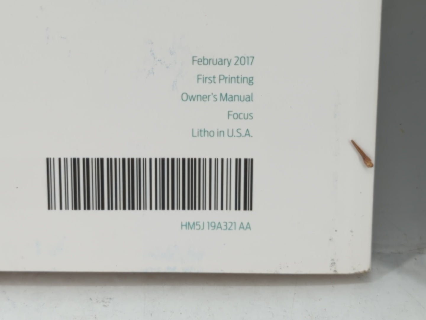 2017 Ford Focus Owners Manual Book Guide OEM Used Auto Parts - Oemusedautoparts1.com