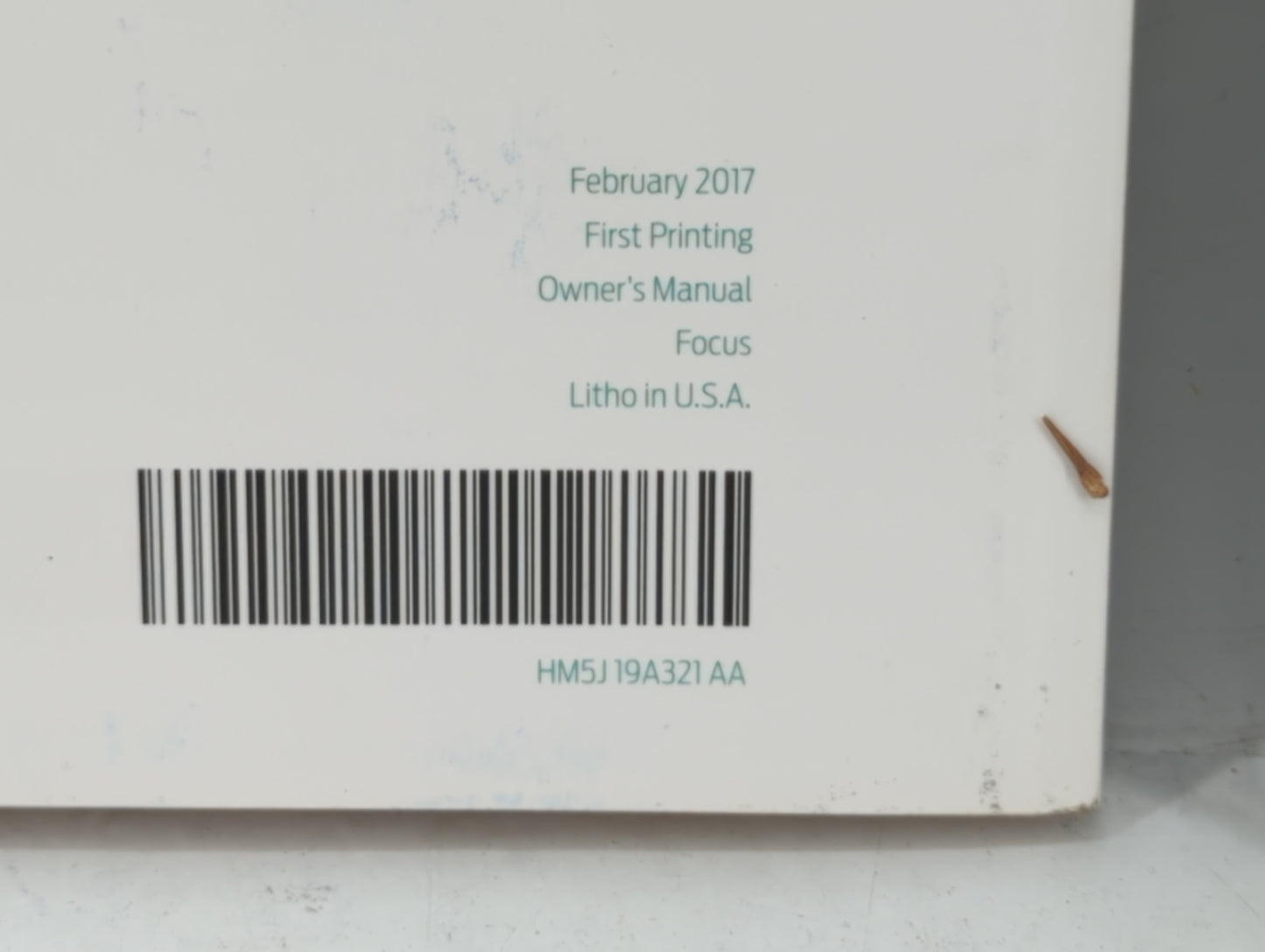 2017 Ford Focus Owners Manual Book Guide OEM Used Auto Parts - Oemusedautoparts1.com