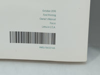 2017 Ford Focus Owners Manual Book Guide OEM Used Auto Parts - Oemusedautoparts1.com