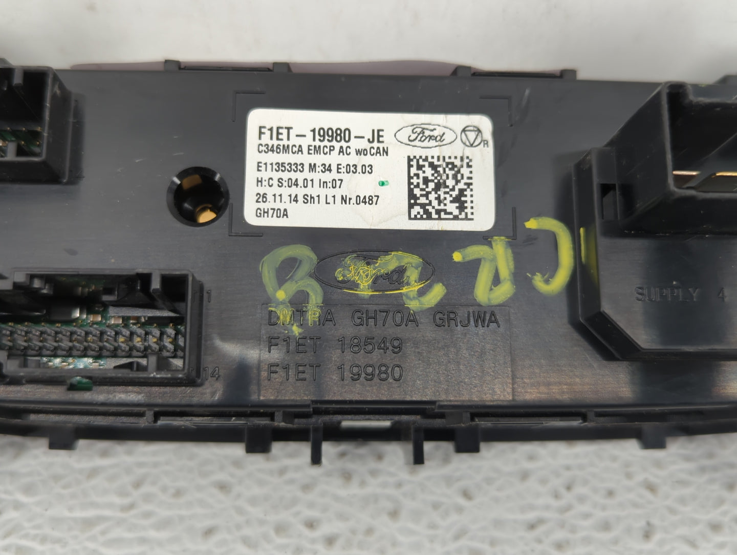 2015-2018 Ford Focus Climate Control Module Temperature AC/Heater Replacement P/N:F1ET-19980-JG F1ET-19980-JJ Fits OEM Used 