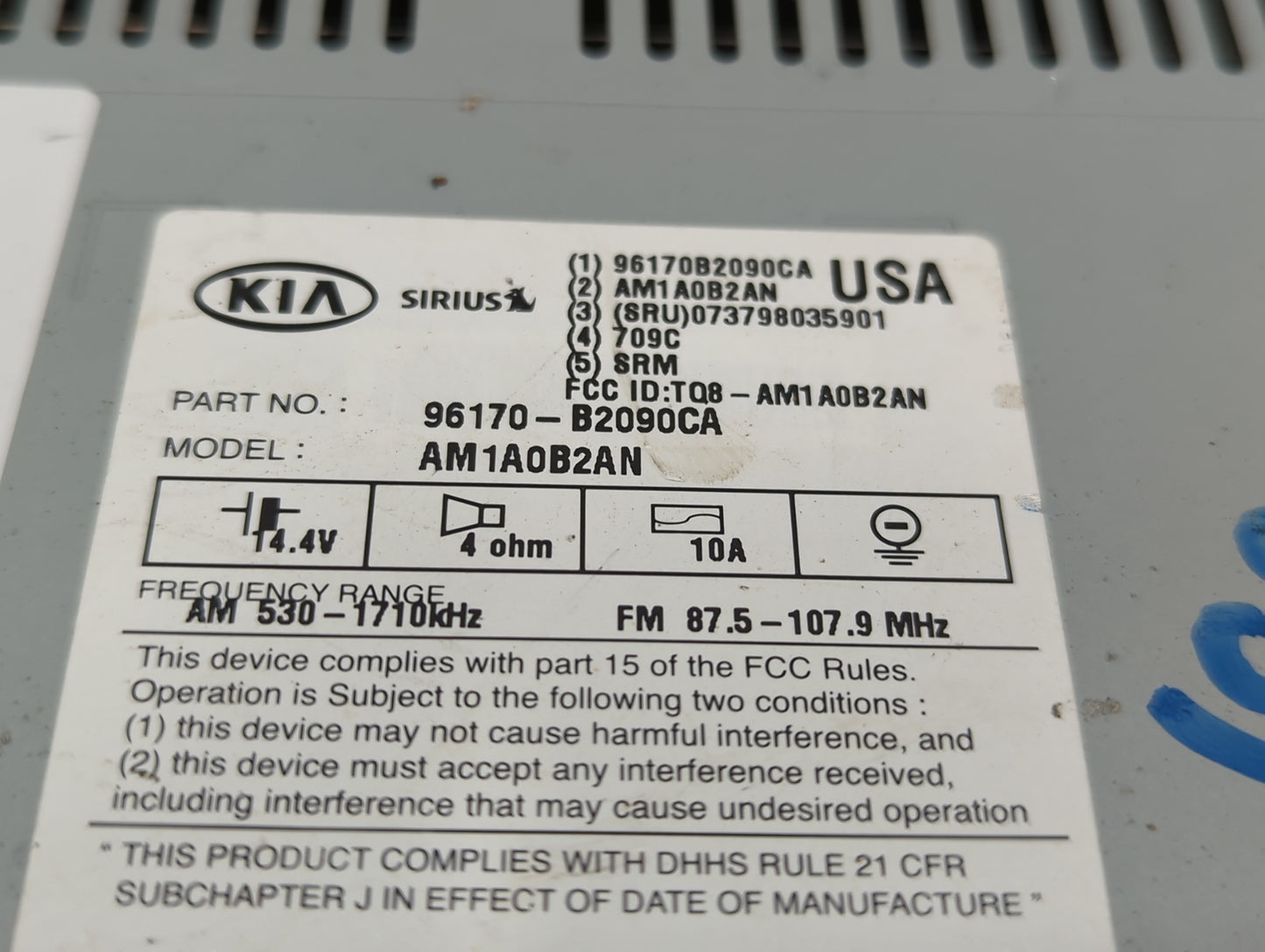 2016-2018 Ford Focus Radio AM FM Cd Player Receiver Replacement P/N:96170B2090CA Fits Fits 2016 2017 2018 OEM Used Auto Part