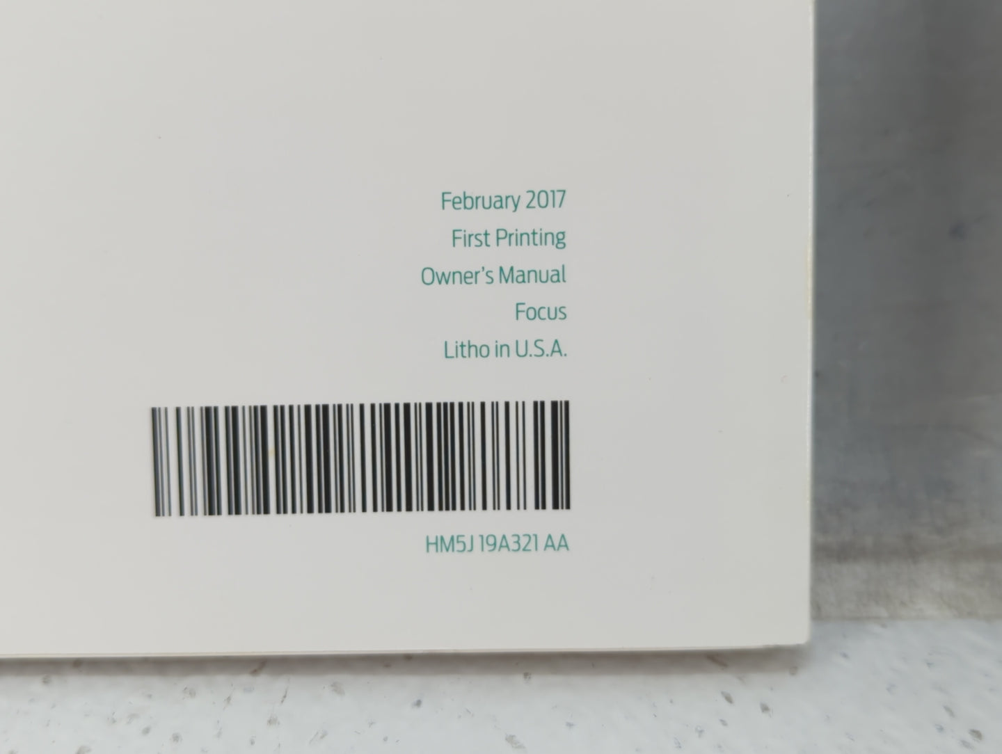 2017 Ford Focus Owners Manual Book Guide OEM Used Auto Parts - Oemusedautoparts1.com