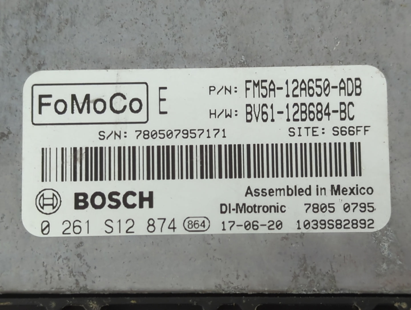 2013-2018 Ford Focus PCM Engine Control Computer ECU ECM PCU OEM P/N:BV61-12B684-BC FM5A-12A650-ADB Fits OEM Used Auto Parts