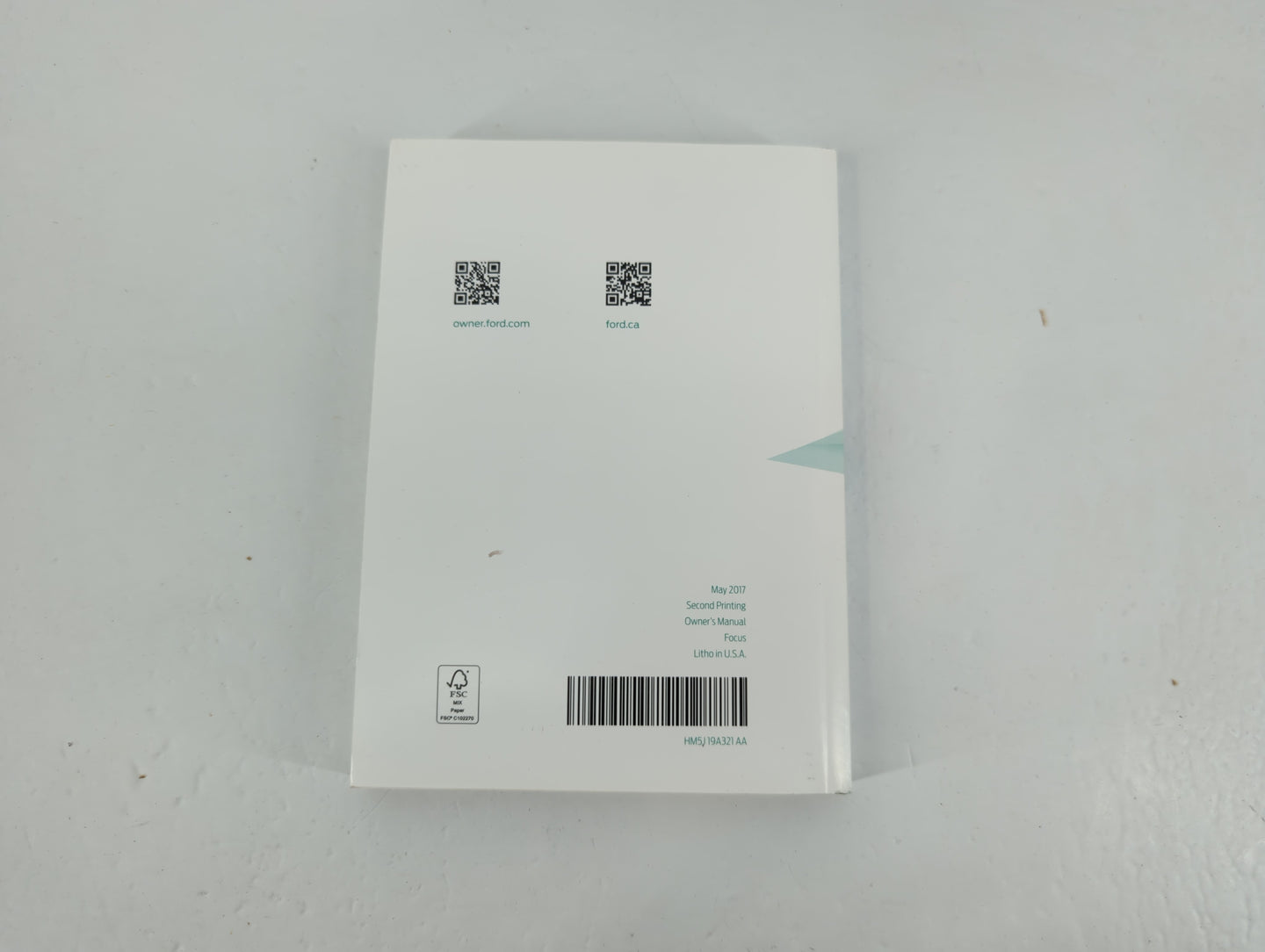 2017 Ford Focus Owners Manual Book Guide P/N:HM5J 19A321 AA OEM Used Auto Parts - Oemusedautoparts1.com
