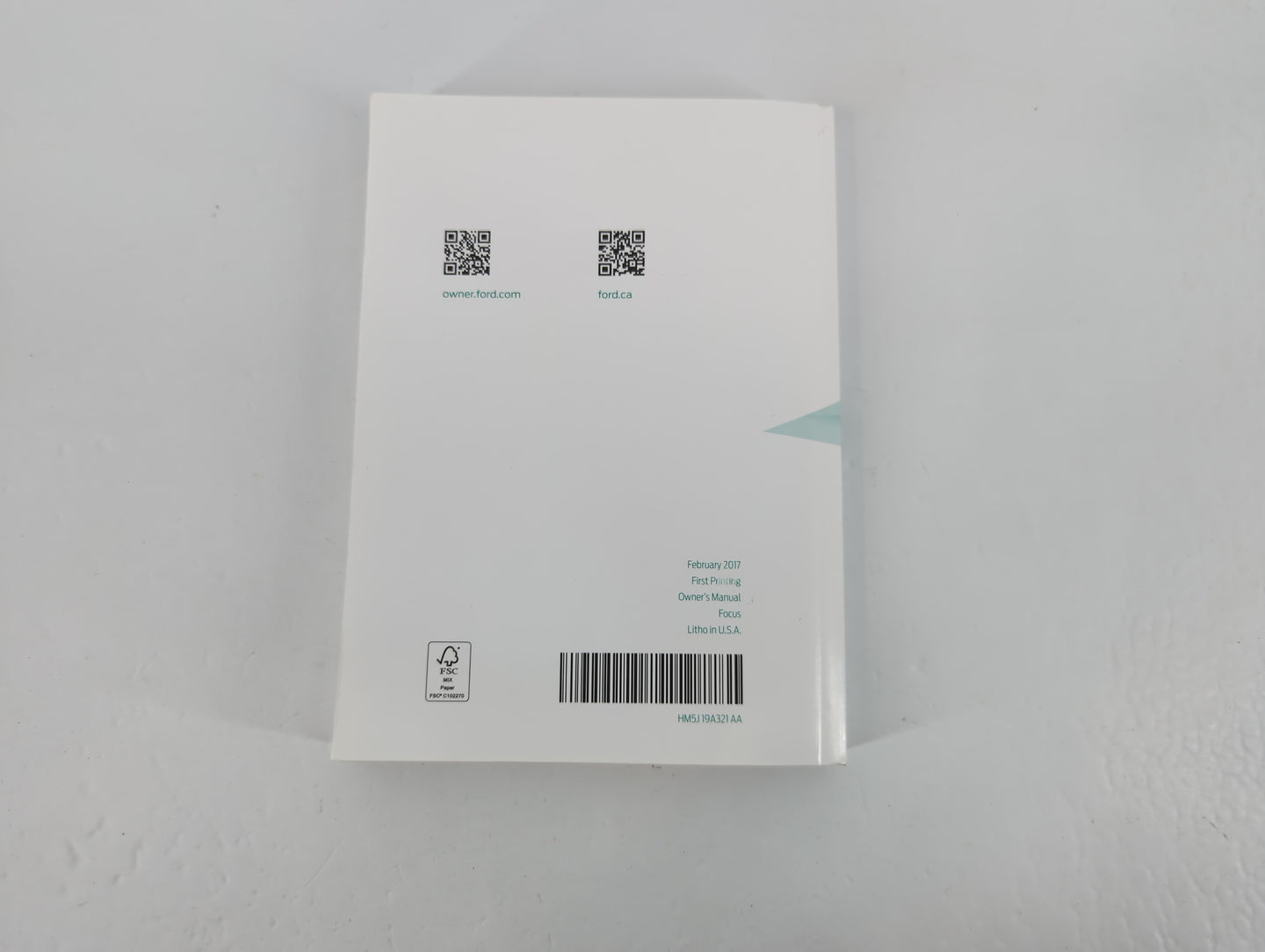 2017 Ford Focus Owners Manual Book Guide P/N:HM5J 19A321 AA OEM Used Auto Parts - Oemusedautoparts1.com