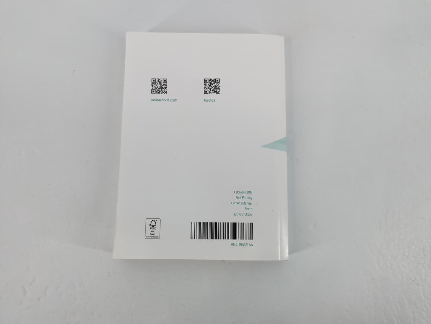 2017 Ford Focus Owners Manual Book Guide P/N:HM5J 19A321 AA OEM Used Auto Parts - Oemusedautoparts1.com