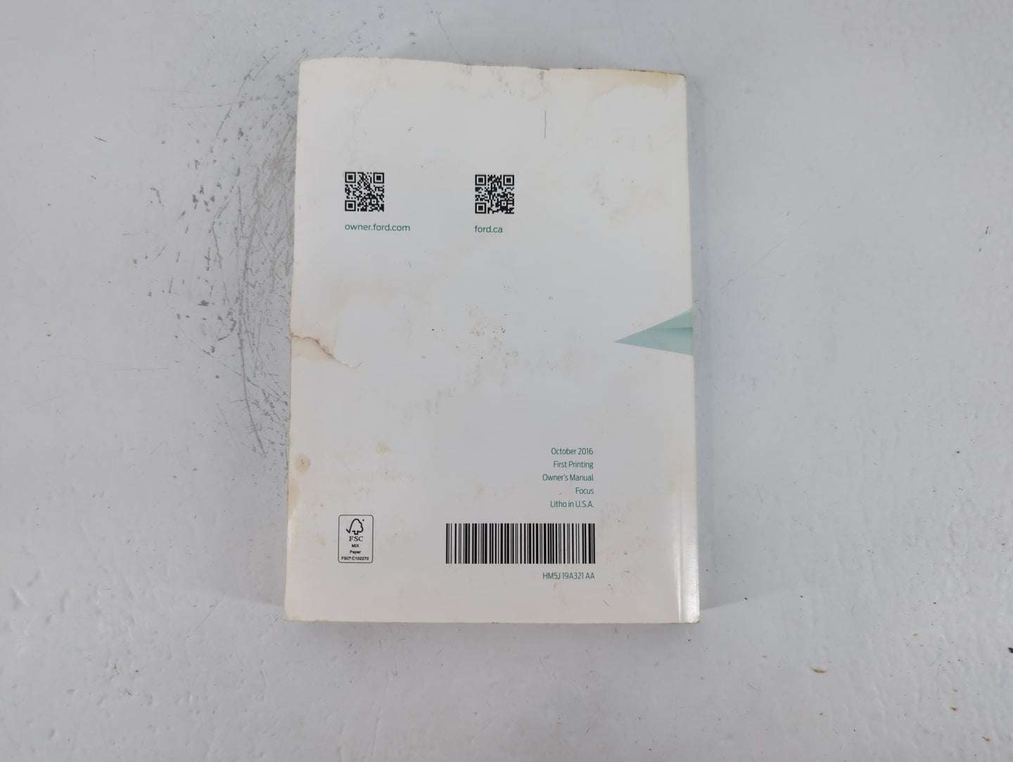 2017 Ford Focus Owners Manual Book Guide P/N:HM5J 19A321 AA OEM Used Auto Parts - Oemusedautoparts1.com