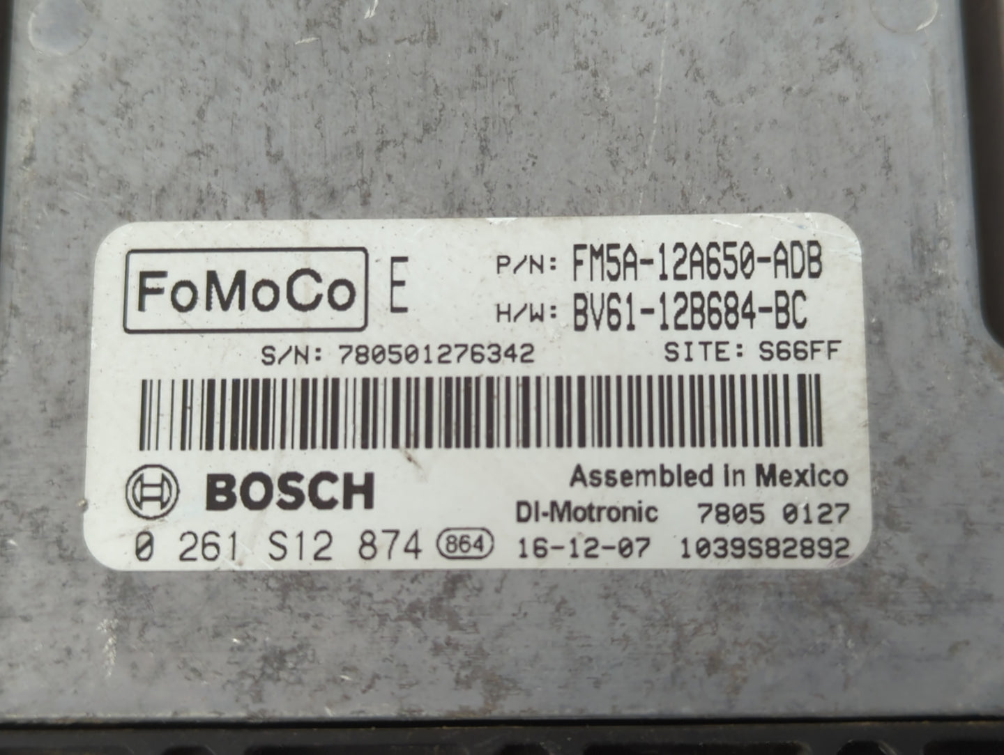 2013-2018 Ford Focus PCM Engine Control Computer ECU ECM PCU OEM P/N:0 261 S12 874 BV61-12B684-BC Fits OEM Used Auto Parts -