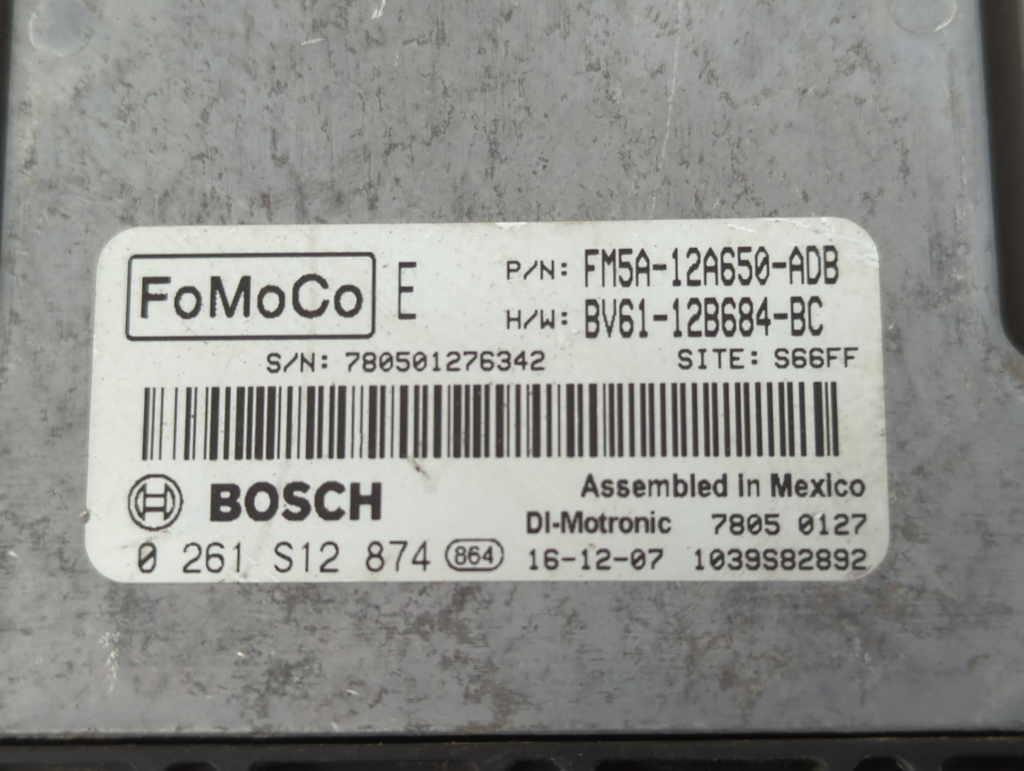 2013-2018 Ford Focus PCM Engine Control Computer ECU ECM PCU OEM P/N:0 261 S12 874 BV61-12B684-BC Fits OEM Used Auto Parts -