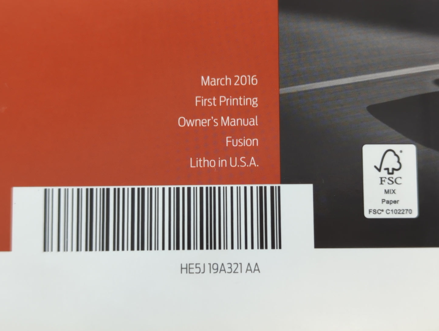 2017 Ford Fusion Owners Manual Book Guide P/N:HE5J 19A321 AA OEM Used Auto Parts - Oemusedautoparts1.com