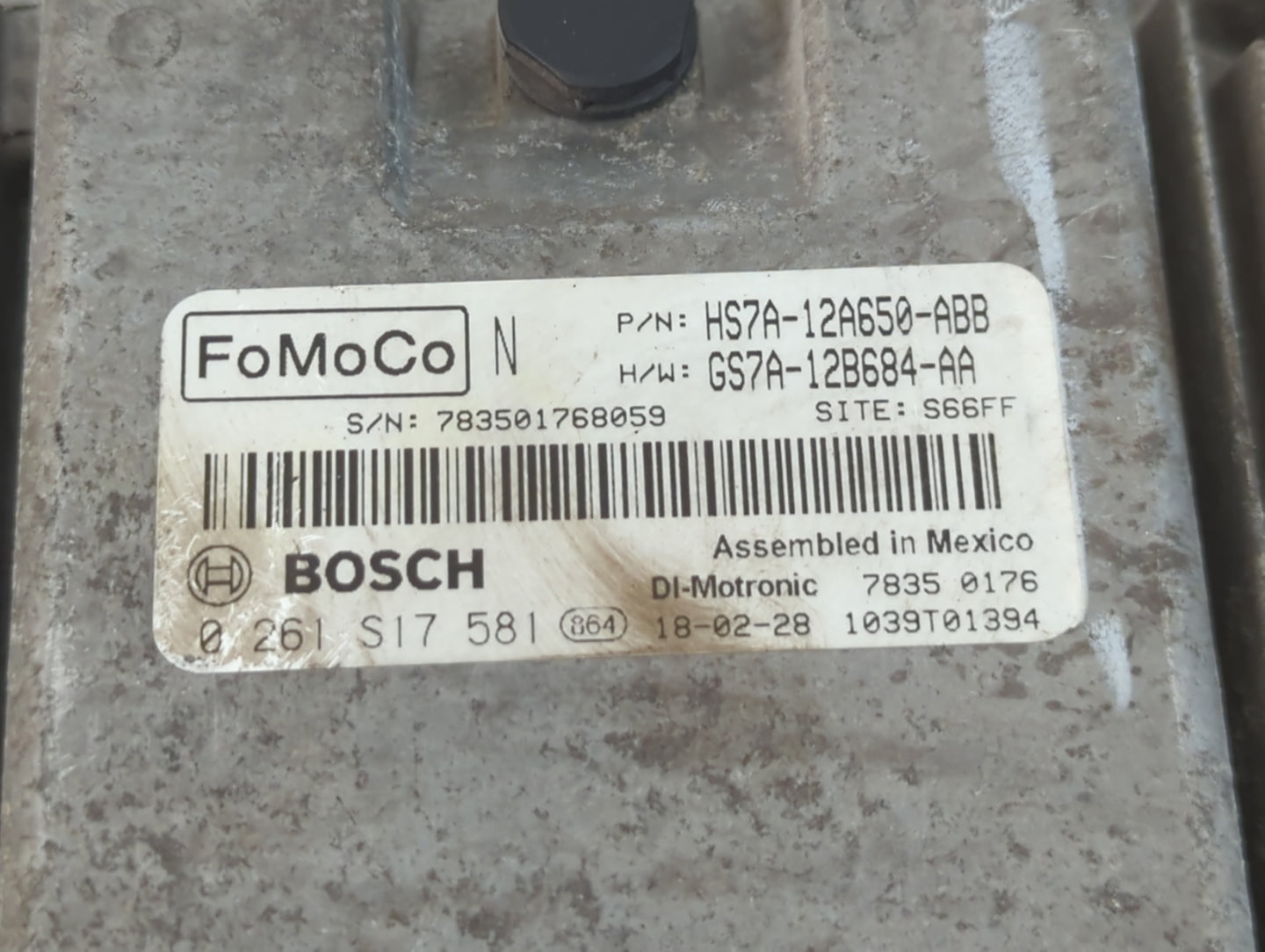2017-2019 Ford Fusion PCM Engine Control Computer ECU ECM PCU OEM P/N:GS7A-12B684-AA HS7A-12A650-ABB Fits Fits 2017 2018 201