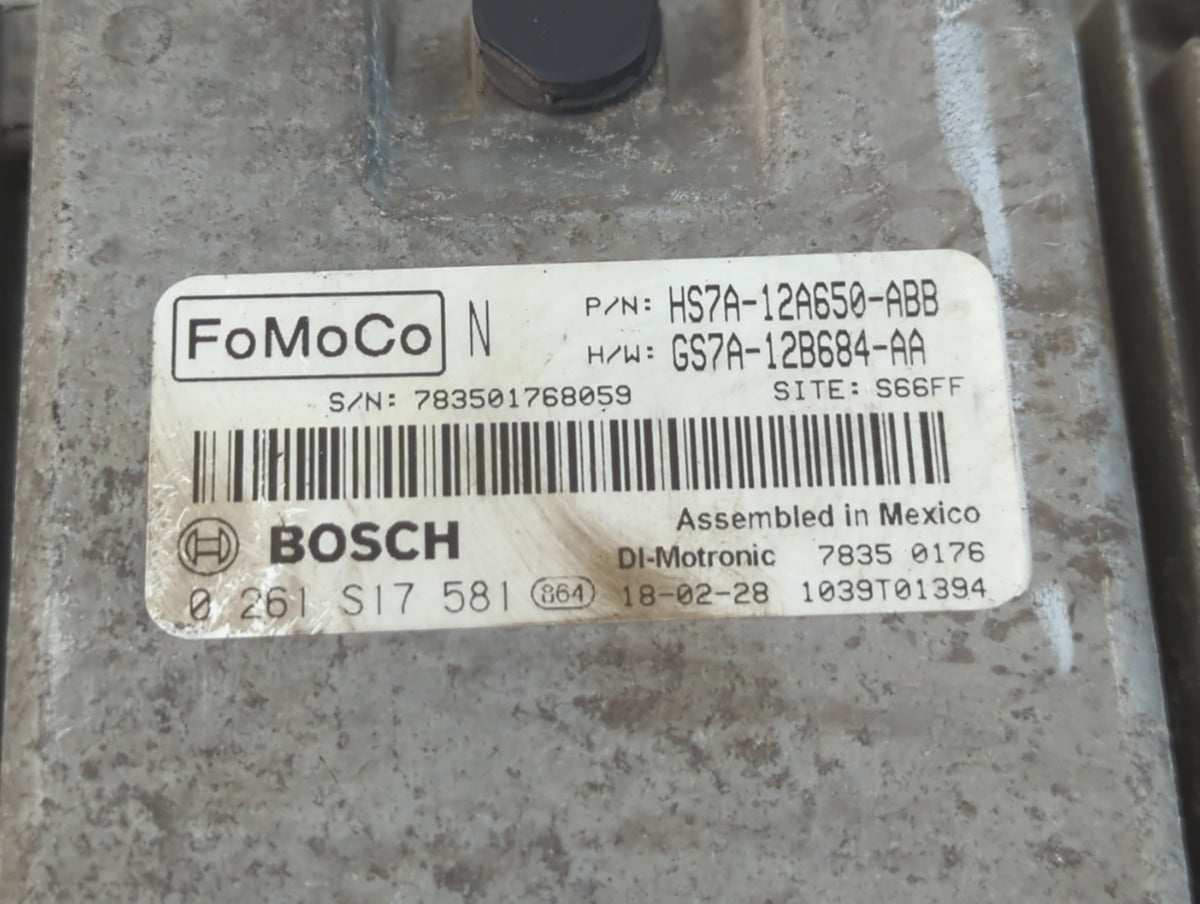 2017-2019 Ford Fusion PCM Engine Control Computer ECU ECM PCU OEM P/N:GS7A-12B684-AA HS7A-12A650-ABB Fits 2017 2018 2019 OEM